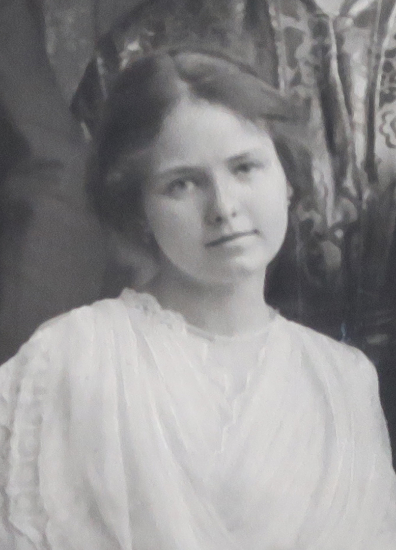 Retrato de mujer con vestido de novia.