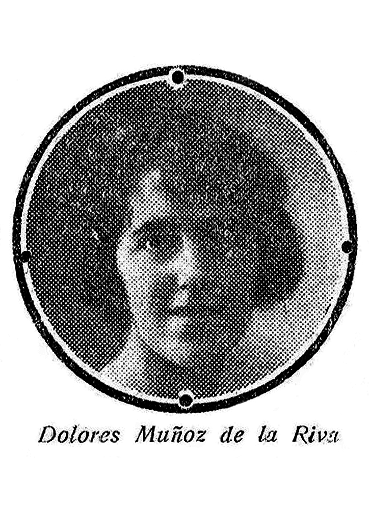 Retrato de mujer dentro de un marco circular