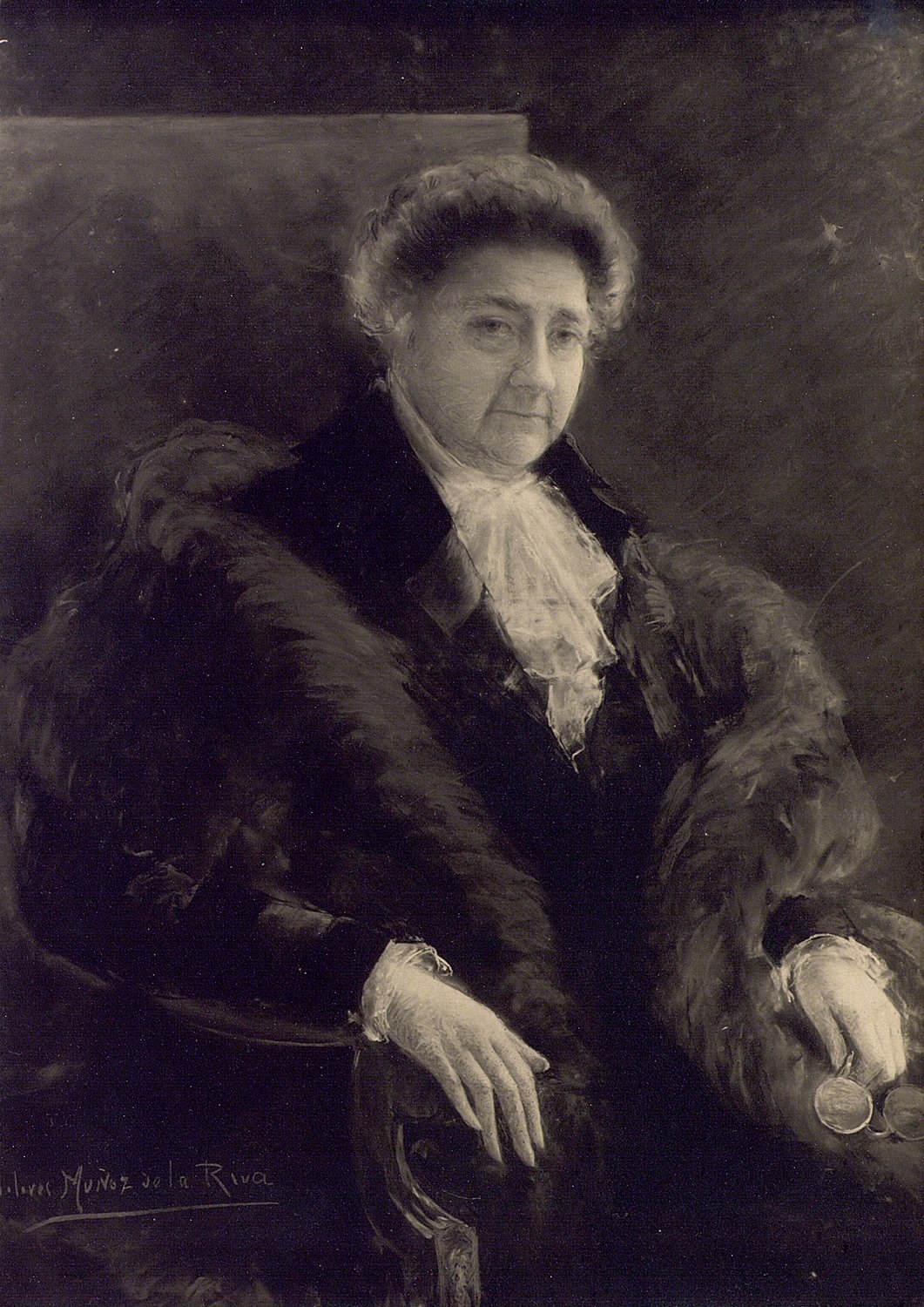 Retrato de mujer al óleo.