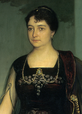 Retrato al óleo de mujer.