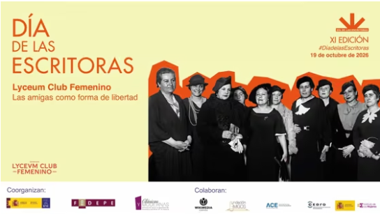 Cartel del XI Día de las Escritoras de la BNE sobre el Lyceum Club Femenino